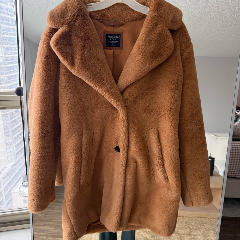 Abercrombie & Fitch Teddy Jacket in Warm Brown